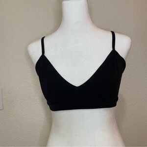 Groceries Apparel Spaghetti Strap V-Bra Black Bralette Lounge Yoga Medium READ